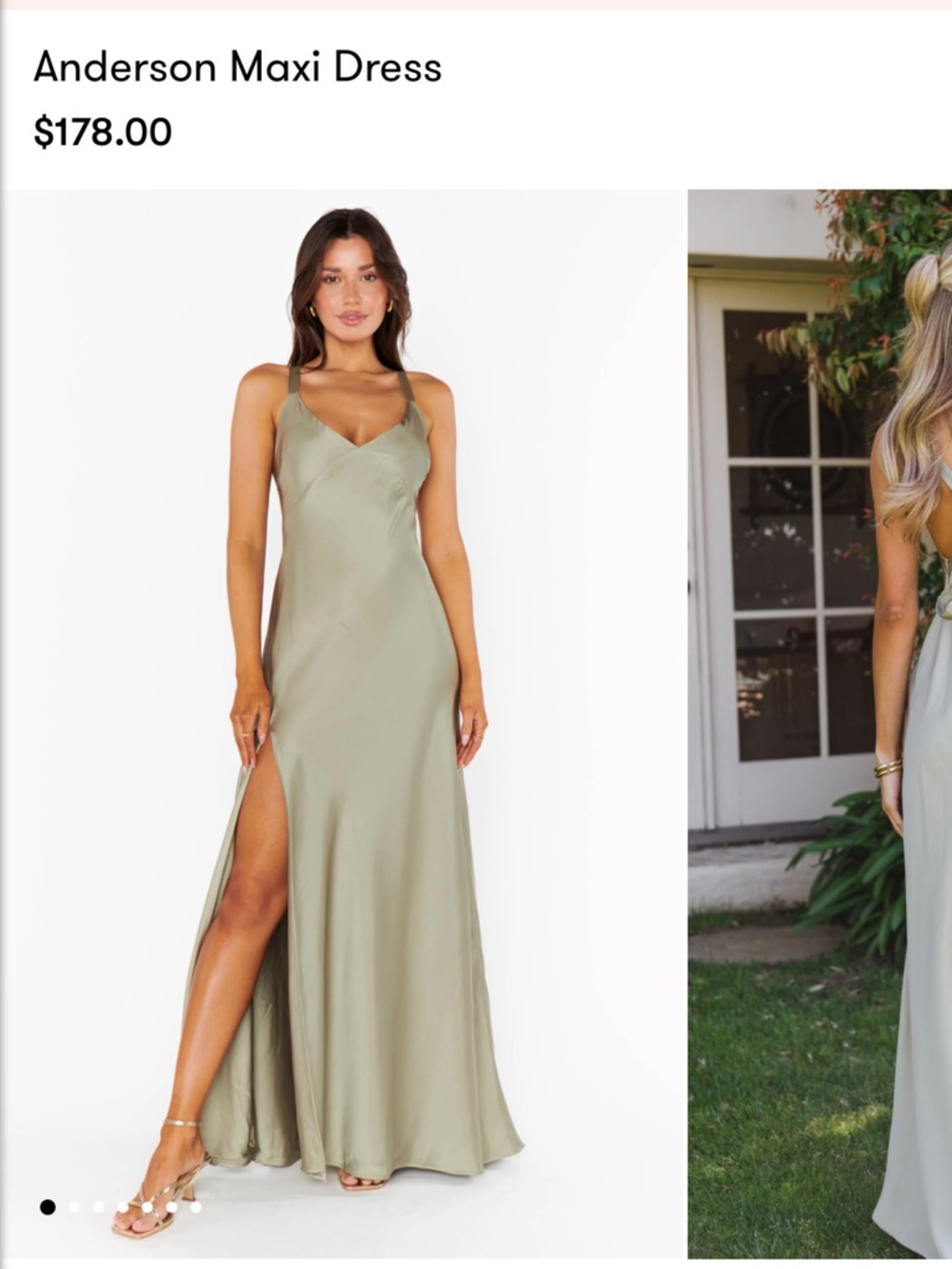 Show Me Your MuMu Anderson Maxi Dress in Sage Green